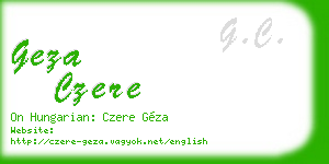 geza czere business card