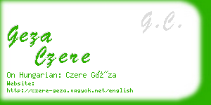 geza czere business card